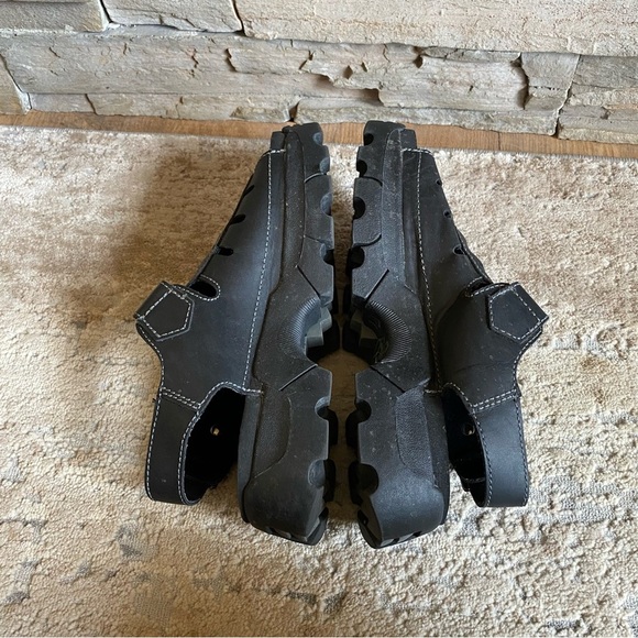 Skechers Vintage Sandals Jam Ups Fisherman Style Black Leather Platform Soles 90 - Picture 6 of 11